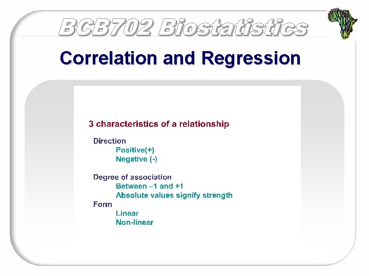 Correlation and Regression 