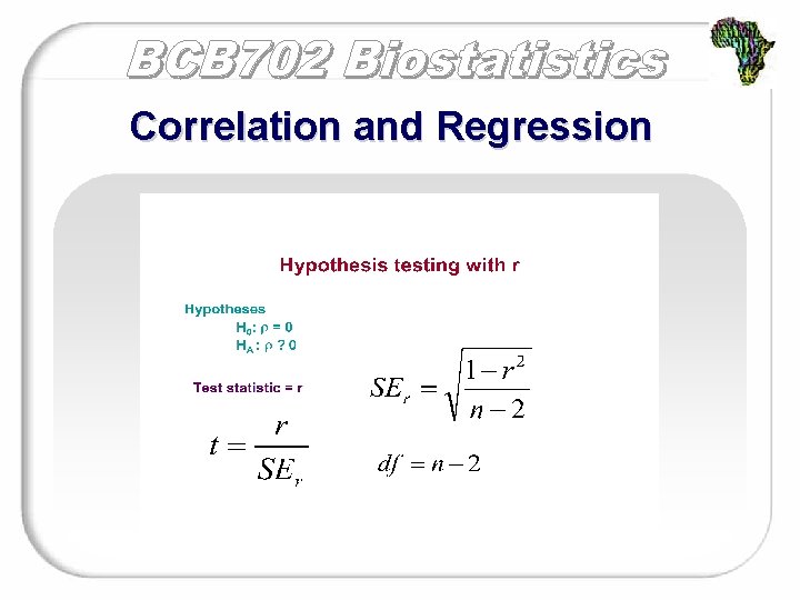 Correlation and Regression 