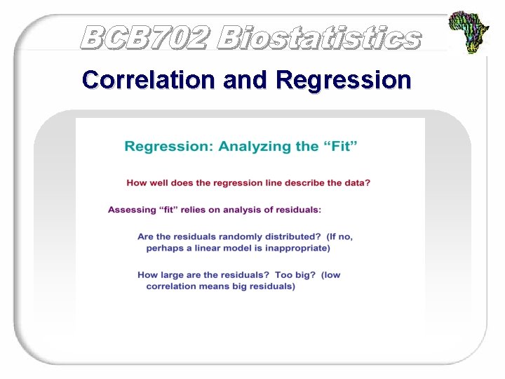 Correlation and Regression 