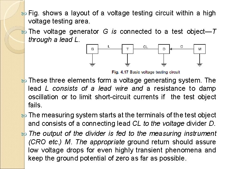  Fig. shows a layout of a voltage testing circuit within a high voltage