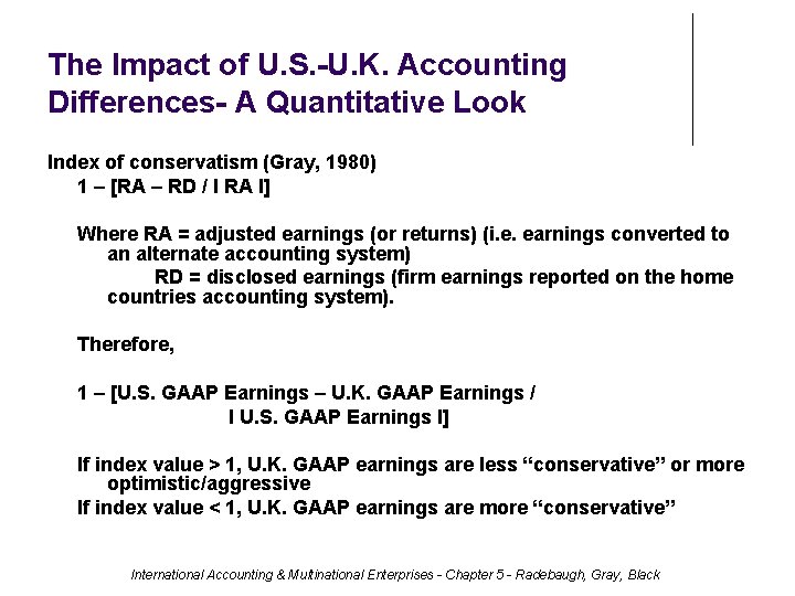 The Impact of U. S. -U. K. Accounting Differences- A Quantitative Look Index of