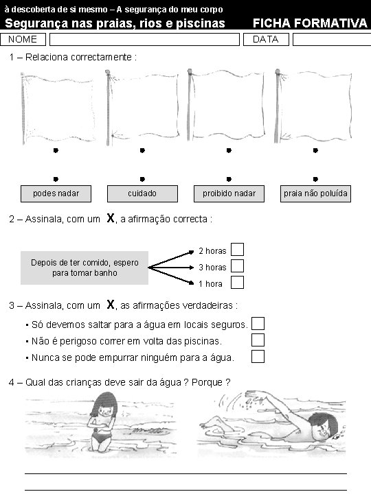 à descoberta de si mesmo – A segurança do meu corpo Segurança nas praias,
