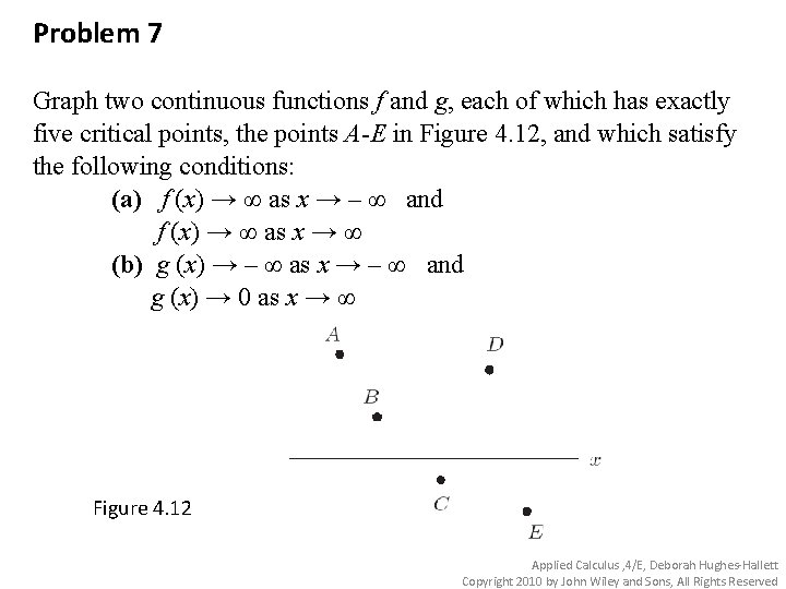 Problem 7 Graph two continuous functions f and g, each of which has exactly