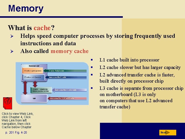 Memory What is cache? Ø Ø Helps speed computer processes by storing frequently used