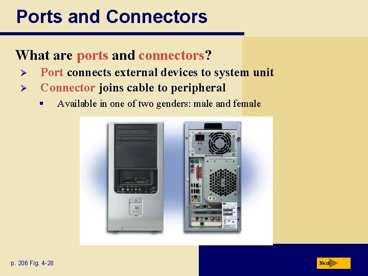 Ports and Connectors What are ports and connectors? Ø Ø Port connects external devices