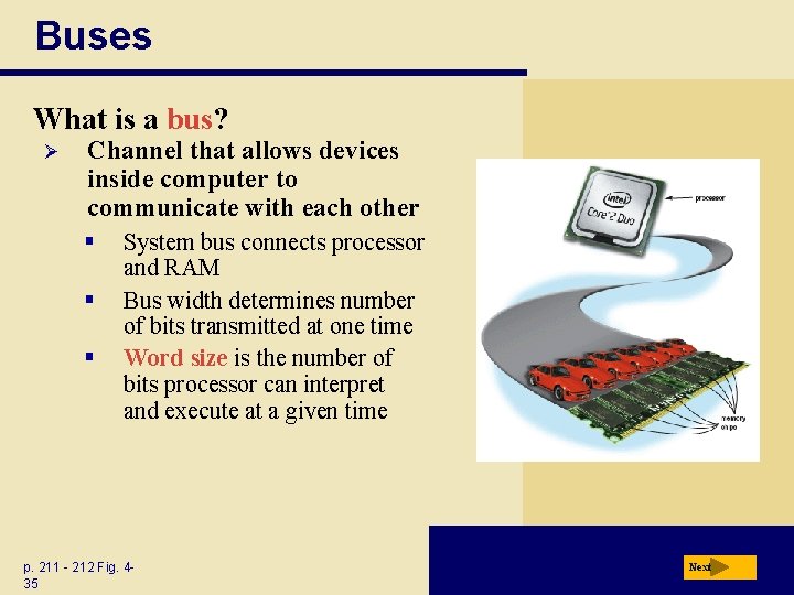 Buses What is a bus? Ø Channel that allows devices inside computer to communicate