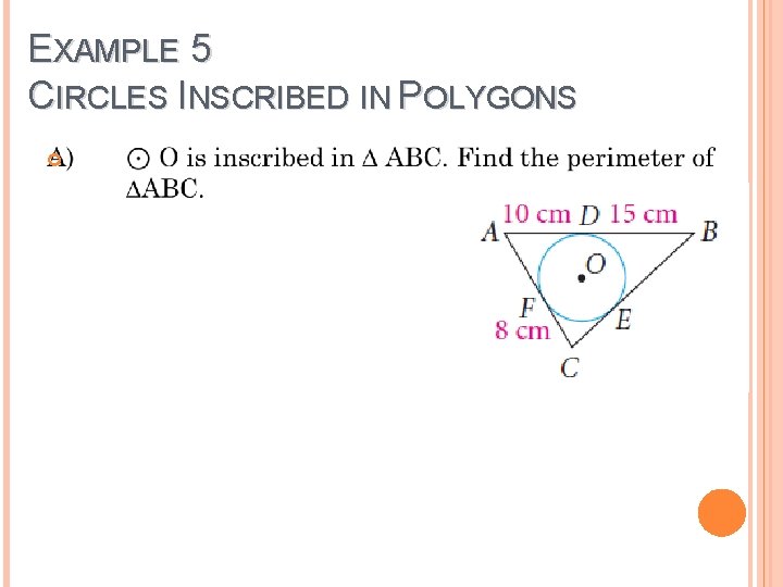 EXAMPLE 5 CIRCLES INSCRIBED IN POLYGONS 