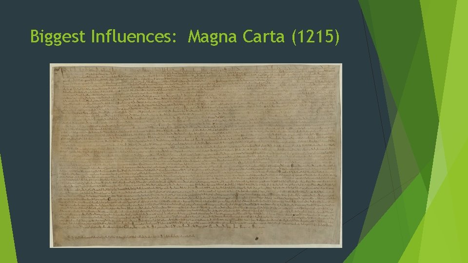 Biggest Influences: Magna Carta (1215) 