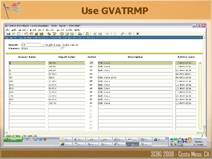 Use GVATRMP Use GVATRMP