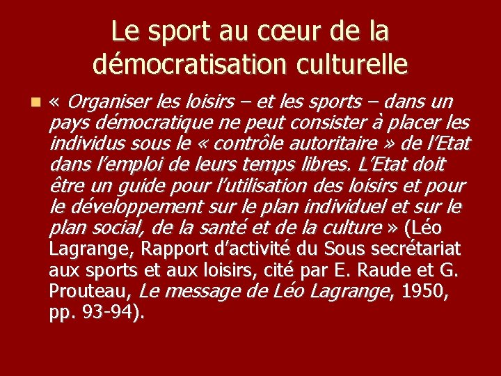 Le Brevet Sportif Populaire symbole de la politique