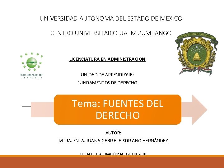 UNIVERSIDAD AUTONOMA DEL ESTADO DE MEXICO CENTRO UNIVERSITARIO UAEM ZUMPANGO LICENCIATURA EN ADMINISTRACION UNIDAD