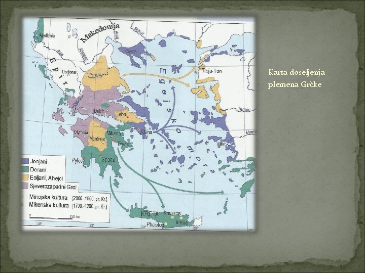 Karta doseljenja plemena Grčke 