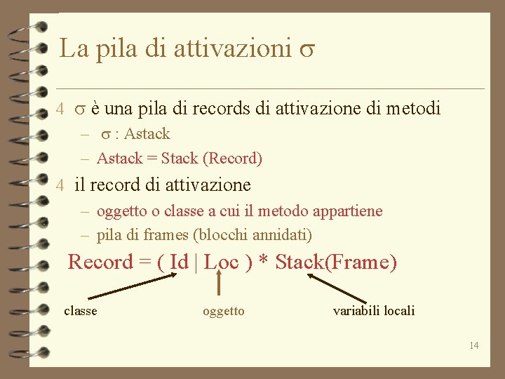 La pila di attivazioni s 4 s è una pila di records di attivazione