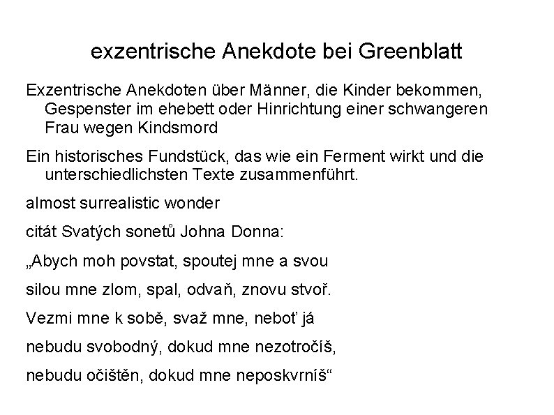 exzentrische Anekdote bei Greenblatt Exzentrische Anekdoten über Männer, die Kinder bekommen, Gespenster im ehebett