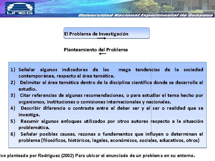 El Problema de Investigación Planteamiento del Problema 1) Señalar algunos indicadores de las mega