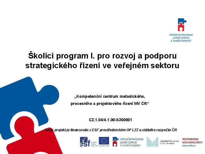 Školící program I. pro rozvoj a podporu strategického řízení ve veřejném sektoru „Kompetenční centrum