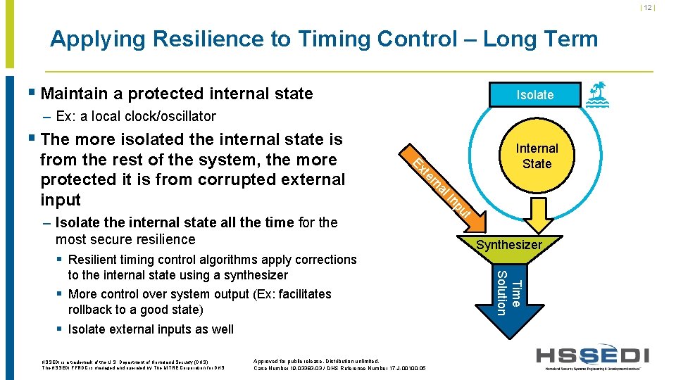 | 12 | Applying Resilience to Timing Control – Long Term § Maintain a