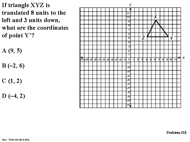 If triangle XYZ is translated 8 units to the left and 3 units down,