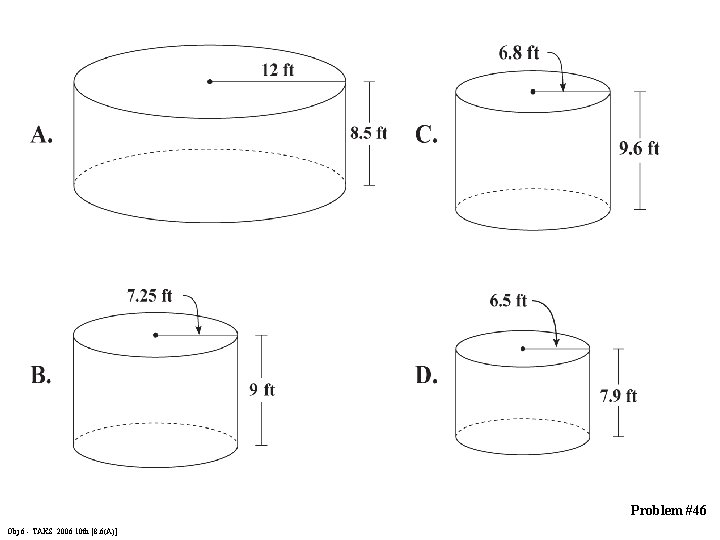 Problem #46 Obj 6 - TAKS 2006 10 th [8. 6(A)] 