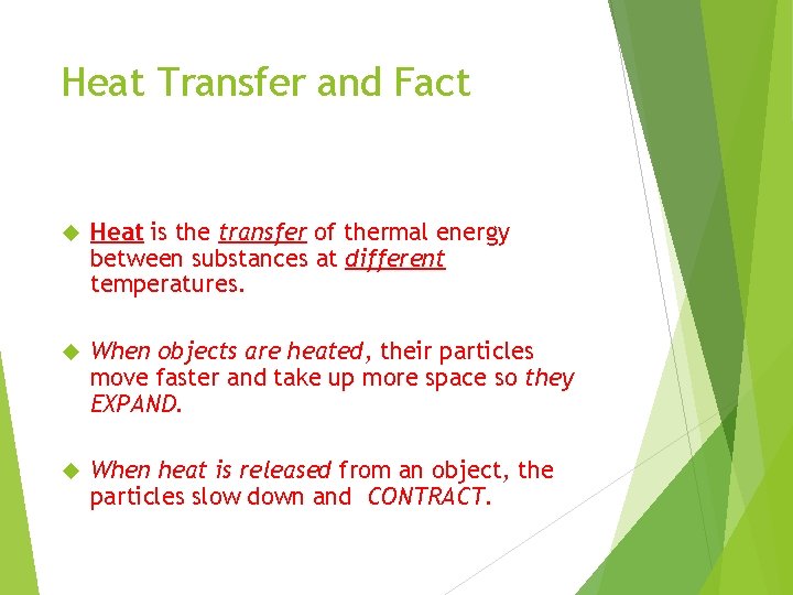 Thermal Energy Transfer 6 th grade science Whitworth