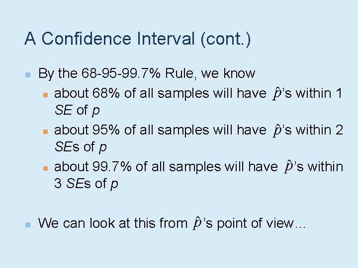 Chapter 18 Confidence Intervals for Proportions Coral Reef
