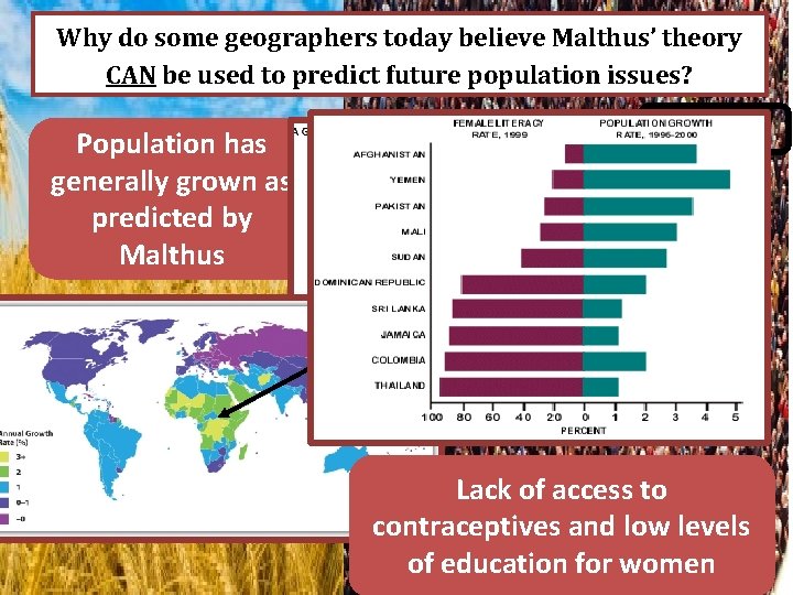 Why do some geographers today believe Malthus’ theory CAN be used to predict future