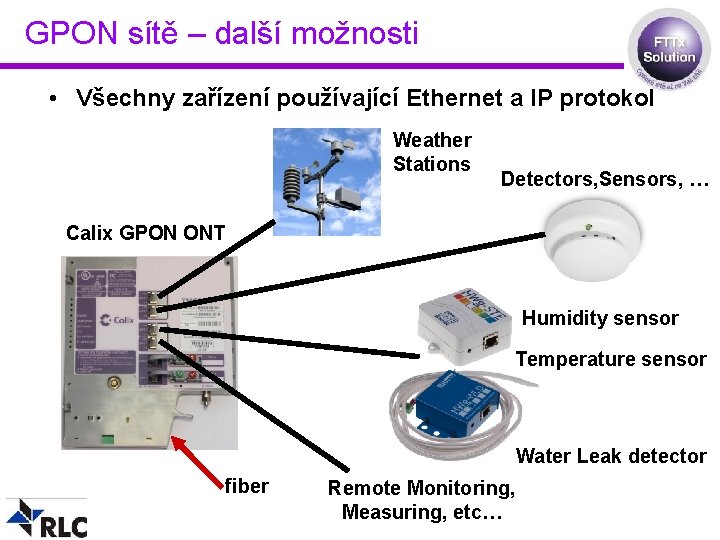 GPON sítě – další možnosti • Všechny zařízení používající Ethernet a IP protokol Weather