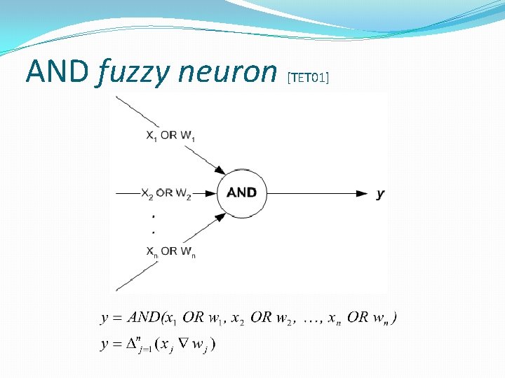 AND fuzzy neuron [TET 01] 