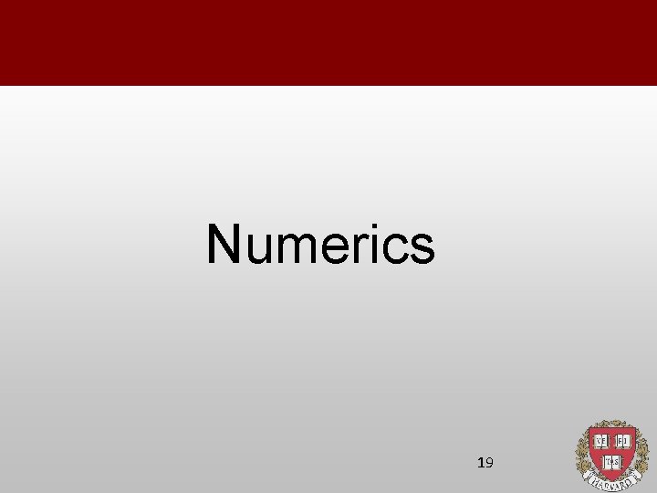 Numerics 19 