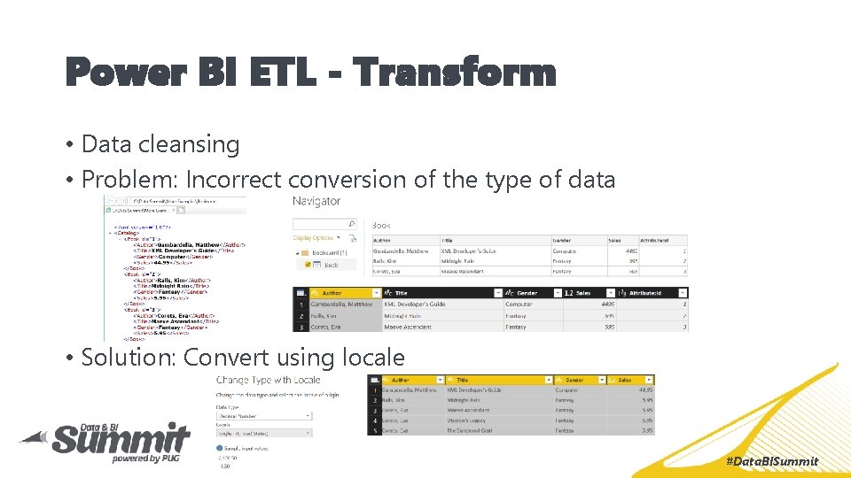 Power BI ETL - Transform • Data cleansing • Problem: Incorrect conversion of the