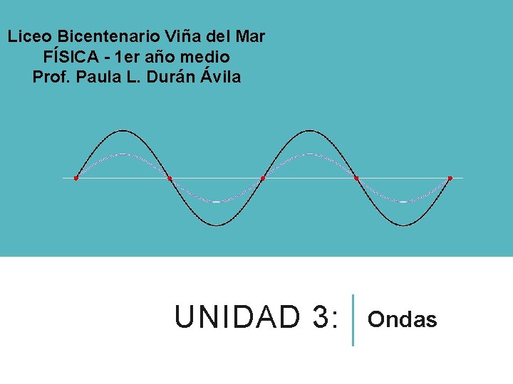 Liceo Bicentenario Viña del Mar FÍSICA - 1 er año medio Prof. Paula L.