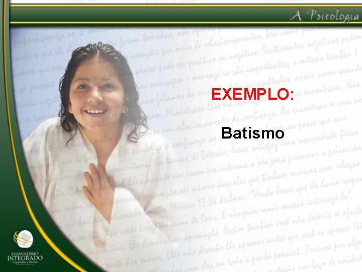 EXEMPLO: Batismo 