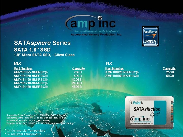 SATAsphere Series SATA 1. 8” SSD 1. 8” Micro SATA SSD, - Client Class