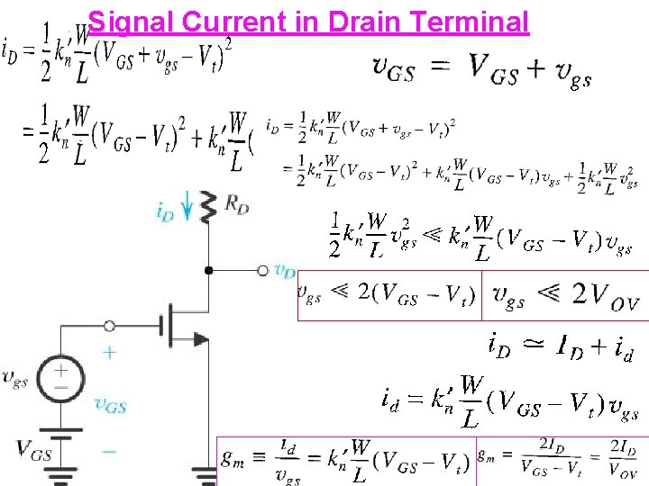 Signal Current in Drain Terminal 
