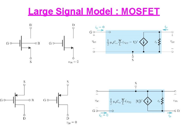 Large Signal Model : MOSFET 