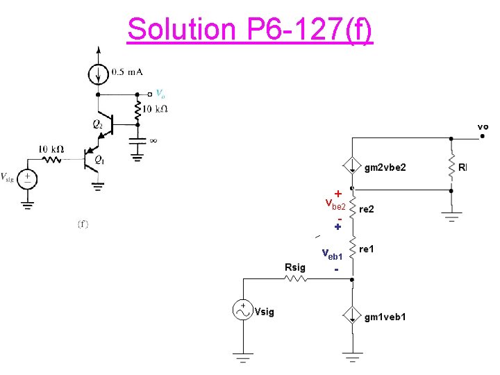 Solution P 6 -127(f) + vbe 2 + veb 1 - 