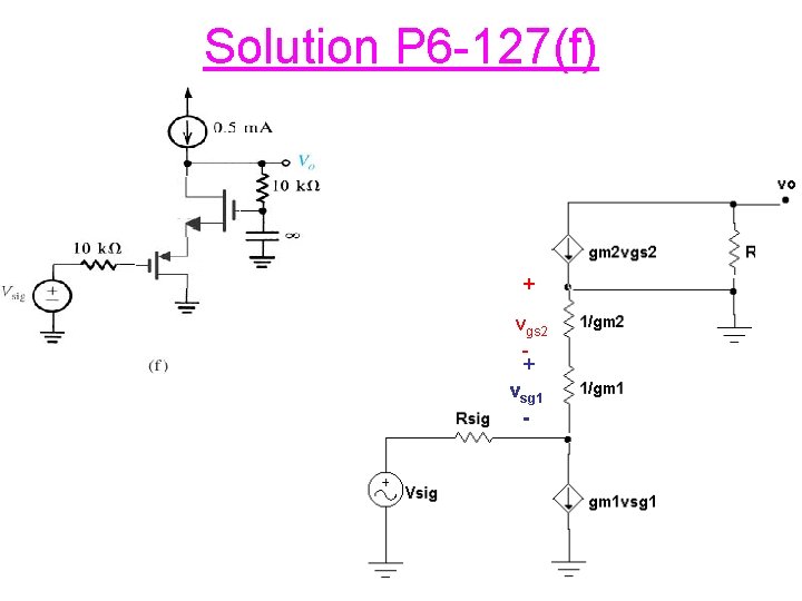 Solution P 6 -127(f) + vgs 2 + vsg 1 - 