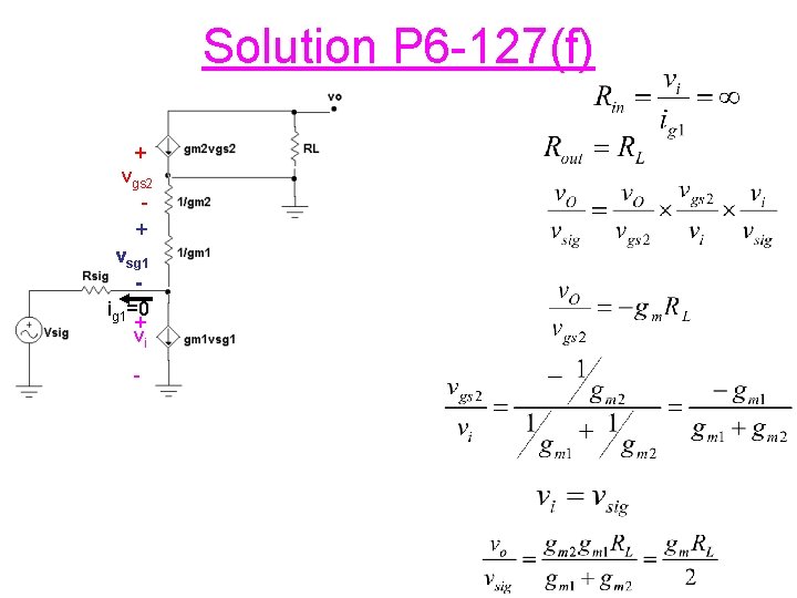 Solution P 6 -127(f) + vgs 2 + vsg 1 ig 1=0 + vi