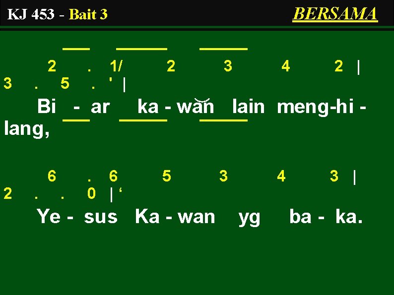 BERSAMA KJ 453 - Bait 3 2 3 . 5 . 1/. ' |