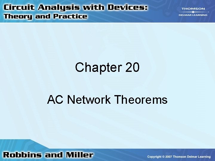 Chapter 20 AC Network Theorems Superposition Theorem Voltage
