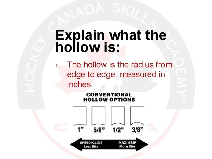 Explain what the hollow is: 1. 12/30/2021 The hollow is the radius from edge