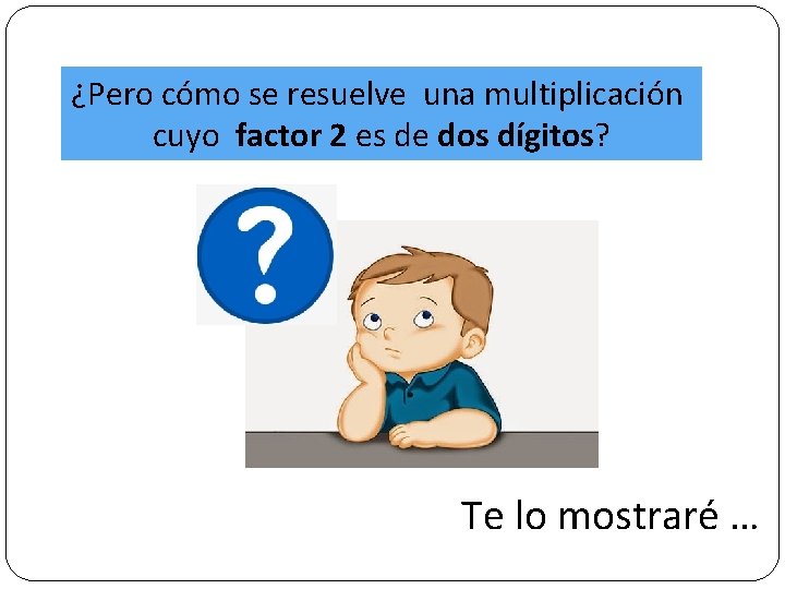 ¿Pero cómo se resuelve una multiplicación cuyo factor 2 es de dos dígitos? Te