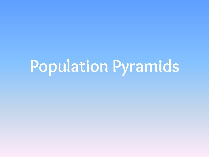 Population Pyramids  Population Pyramids