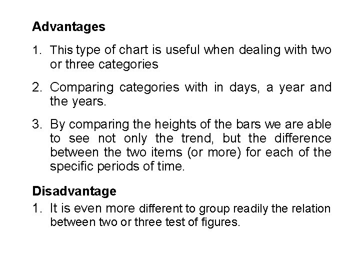 Advantages 1. This type of chart is useful when dealing with two or three