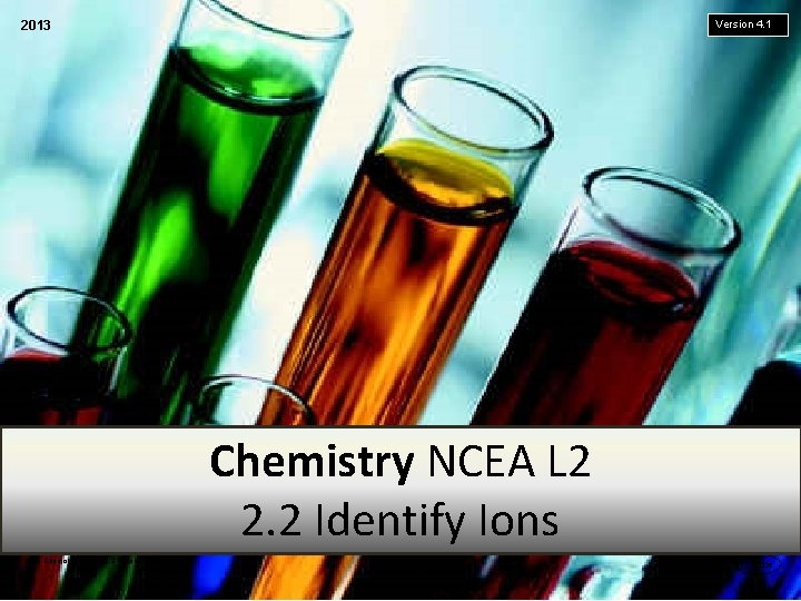 Version 4. 1 2013 Chemistry NCEA L 2 2. 2 Identify Ions 2013 Chemistry