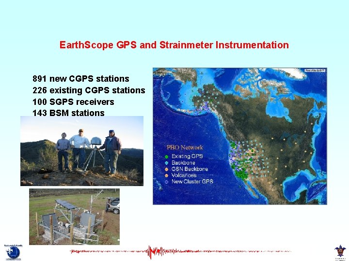 Earth. Scope GPS and Strainmeter Instrumentation 891 new CGPS stations 226 existing CGPS stations