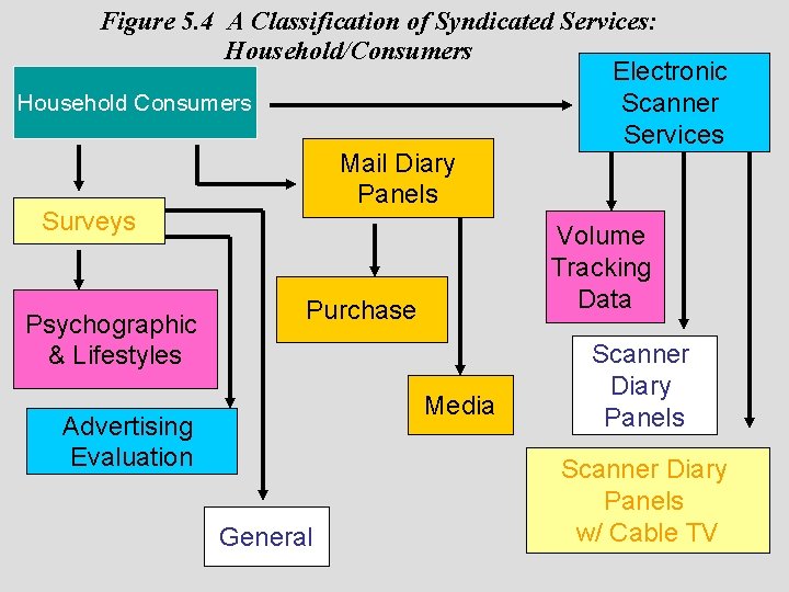 Figure 5. 4 A Classification of Syndicated Services: Household/Consumers Electronic Household Consumers Scanner Services