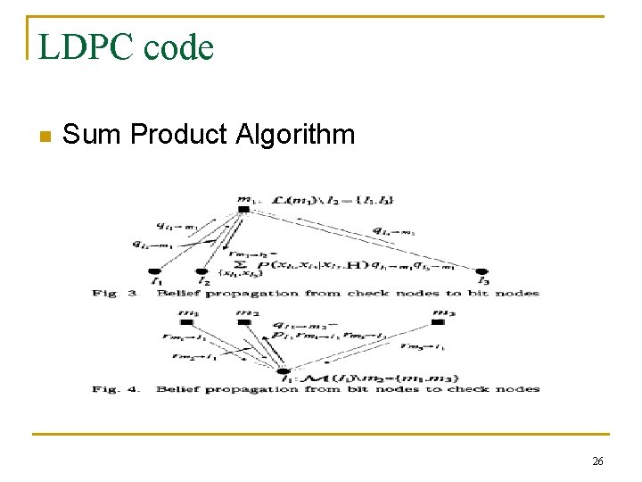 LDPC code n Sum Product Algorithm 26 LDPC code n Sum Product Algorithm 26