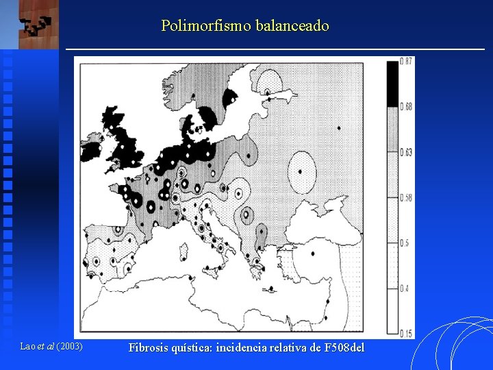 Polimorfismo balanceado Lao et al (2003) Fibrosis quística: incidencia relativa de F 508 del Polimorfismo balanceado Lao et al (2003) Fibrosis quística: incidencia relativa de F 508 del