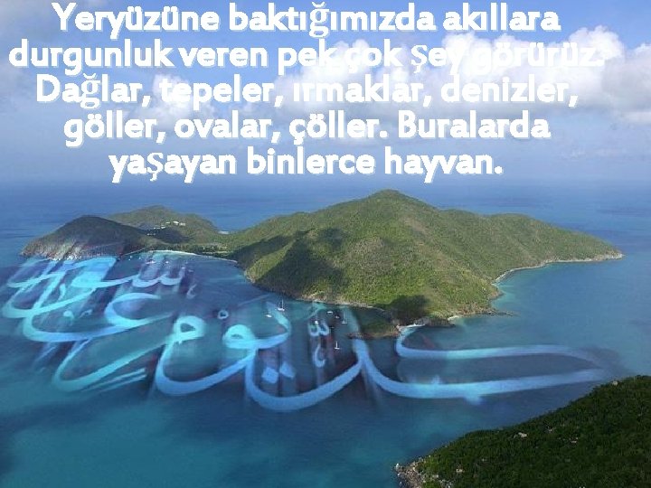 Yeryüzüne baktığımızda akıllara durgunluk veren pek çok şey görürüz. Dağlar, tepeler, ırmaklar, denizler, göller,